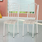 Kit 8 Cadeiras De Cozinha Alasca Estampado Rattan Pés De Ferr