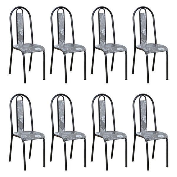 Kit 8 Cadeiras De Cozinha Arizona Estampado Pará Pés De Ferro