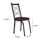 Kit 8 Cadeiras De Cozinha Delaware Estampado Imbuia Pés De Fe