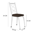 Kit 8 Cadeiras De Cozinha Delaware Estampado Imbuia Pés De Fe