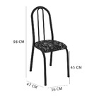 Kit 8 Cadeiras De Cozinha Flórida Estampado Preto Florido Pés