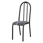 Kit 8 Cadeiras De Cozinha Flórida Estampado Preto Listrado Pé