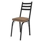 Kit 8 Cadeiras De Cozinha Luisiana Estampado Rattan Bege Pés