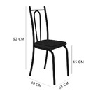 Kit 8 Cadeiras De Cozinha Montana Corino Preto Pés De Ferro P