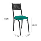 Kit 8 Cadeiras De Cozinha Virginia Corino Azul Turquesa Pés D