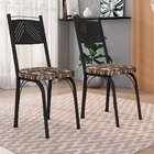 Kit 8 Cadeiras De Cozinha Virginia Estampado Mosaico Palha Pé