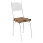 Kit 8 Cadeiras De Cozinha Virginia Estampado Rattan Bege Pés