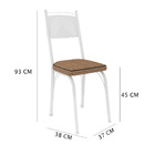 Kit 8 Cadeiras De Cozinha Virginia Estampado Rattan Bege Pés