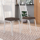 Kit 8 Cadeiras De Cozinha Virginia Estampado Tecelão Cacau Pé