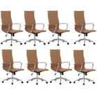 Kit 8 Cadeiras De Escritório Presidente Giratória Sevilha Alt