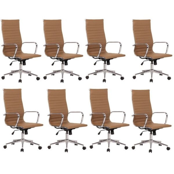 Kit 8 Cadeiras De Escritório Presidente Giratória Sevilha Alt