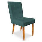 Kit 8 Cadeiras De Jantar Acapulco Suede Azul Turquesa Pés Pal