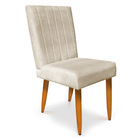 Kit 8 Cadeiras De Jantar Acapulco Suede Pés Palito Castanho -