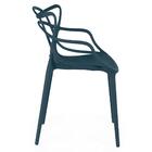 Kit 8 Cadeiras De Jantar Allegra Design Empilhável - Azul Mar