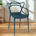 Kit 8 Cadeiras De Jantar Allegra Design Empilhável - Azul Mar