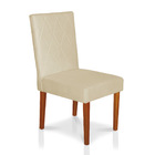 Kit 8 Cadeiras De Jantar Cannes Suede Bege Pés Castanho - Pal