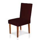 Kit 8 Cadeiras De Jantar Cannes Suede Pés Castanho - Pallazio