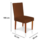 Kit 8 Cadeiras De Jantar Cannes Suede Pés Castanho - Pallazio