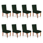 Kit 8 Cadeiras De Jantar Cannes Suede Verde Pés Castanho - Pa