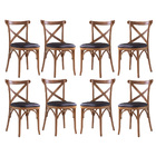 Kit 8 Cadeiras De Jantar Estofada Espanha 43 X 94 Cm Madeira