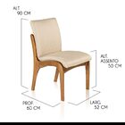 Kit 8 Cadeiras De Jantar Estofada Lisboa 90 X 52 Cm Madeira M