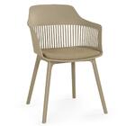 Kit 8 Cadeiras De Jantar Estofada Marcela - Nude Escuro