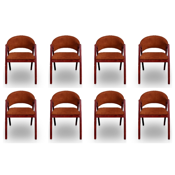 Kit 8 Cadeiras De Jantar Estofada Tecido Facto Whiskey Madeir