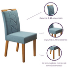 Kit 8 Cadeiras De Jantar Estofadas Alice - Azul Claro