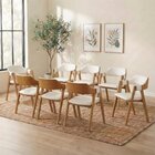 Kit 8 Cadeiras De Jantar Estofadas Em Madeira Maciça E Linho