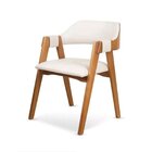 Kit 8 Cadeiras De Jantar Estofadas Em Madeira Maciça E Linho