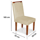 Kit 8 Cadeiras De Jantar Lyon Suede Bege Pés Castanho - Palla