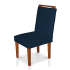 Kit 8 Cadeiras De Jantar Lyon Suede Pés Castanho - Pallazio -