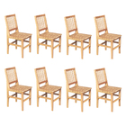 Kit 8 Cadeiras De Jantar Madeira Maciça Ripada Rústica Confor