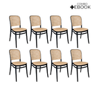 Kit 8 Cadeiras De Jantar Roma Para Sala E Cozinha Preto