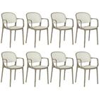 Kit 8 Cadeiras De Jantar Roma Prática Com Braços Para Sala E