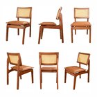 Kit 8 Cadeiras De Madeira 100% Maciça Tauari E Rattan Natural