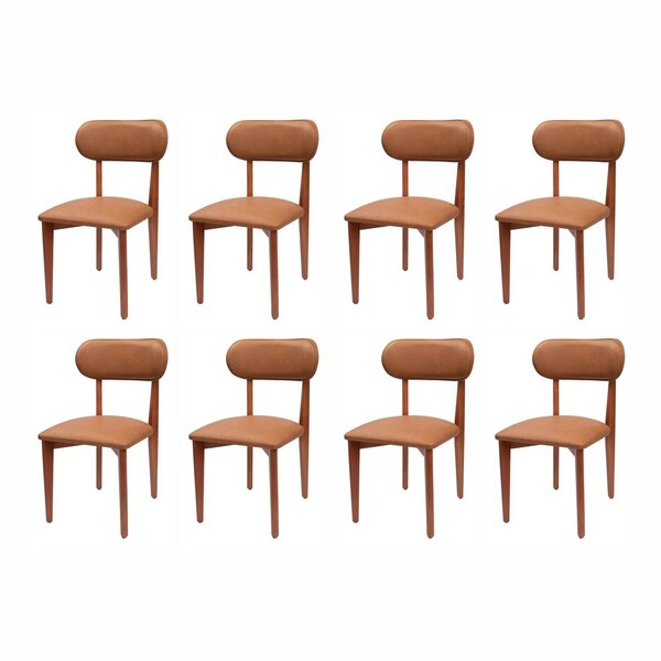 Kit 8 Cadeiras De Madeira Maciça E Estofada Liz Espresso Móve