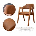 Kit 8 Cadeiras De Madeira Maciça Tauari, Estofada E Braço Com