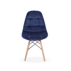 Kit 8 Cadeiras Eiffel Botonê Estofada Veludo Base Madeira Azu