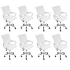 Kit 8 Cadeiras Escritório Diretor Tela Mesh Tok 3310 Branco