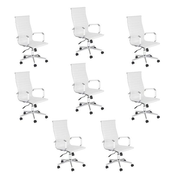 Kit 8 Cadeiras Escritório Esteirinha Diretor Home Office