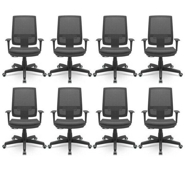 Kit 8 Cadeiras Escritório Presidente Ergonômica Nr17 Tela Mes