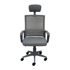 Kit 8 Cadeiras Escritório Presidente Tela Mesh Lyon Cinza