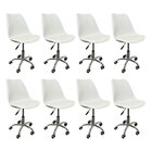 Kit 8 Cadeiras Escritório Secretária Decorativa Eames Chicago