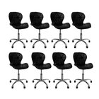 Kit 8 Cadeiras Escritório Slim Vegas Base Giratória Estofada