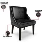 Kit 8 Cadeiras Estofadas Base Fixa De Madeira Preto Lia Sinté