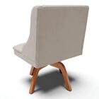 Kit 8 Cadeiras Estofadas Base Giratória De Madeira Lia Veludo