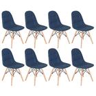 Kit 8 Cadeiras Estofadas Charles Eames Eiffel Botonê Com Pés