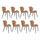 Kit 8 Cadeiras Estofadas De Jantar Cozinha Slim Loft Marrom C