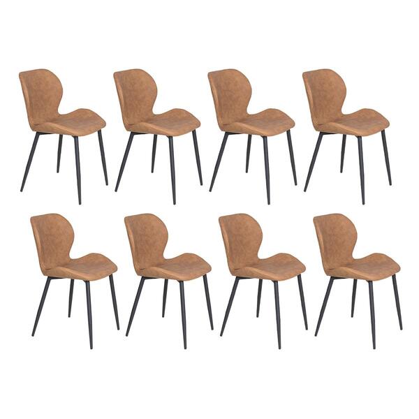 Kit 8 Cadeiras Estofadas De Jantar Cozinha Slim Loft Marrom C